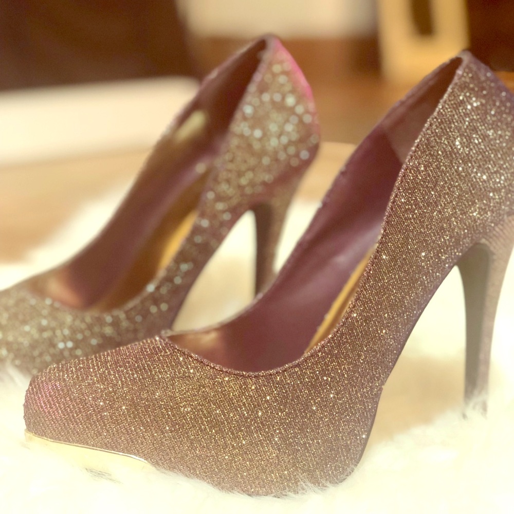 Sparkly Metallic High Heels